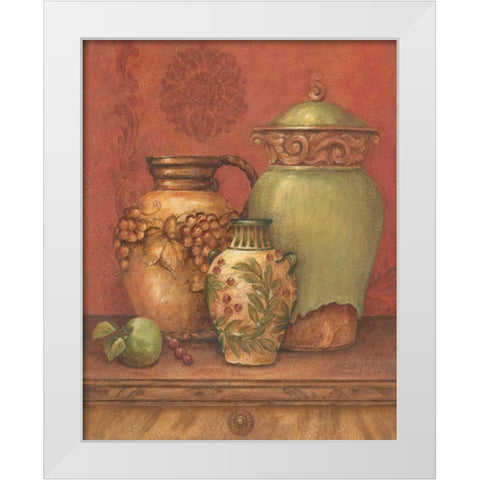 Tuscan Urns II White Modern Wood Framed Art Print by Gladding, Pamela