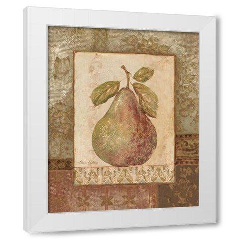 Rustic Pears I White Modern Wood Framed Art Print by Gladding, Pamela