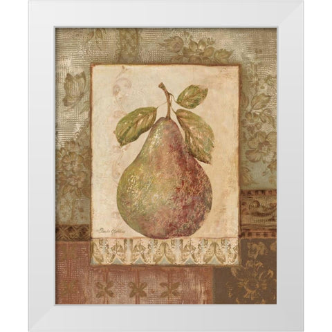 Rustic Pears I White Modern Wood Framed Art Print by Gladding, Pamela