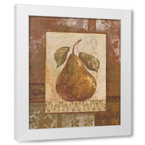 Rustic Pears II White Modern Wood Framed Art Print by Gladding, Pamela