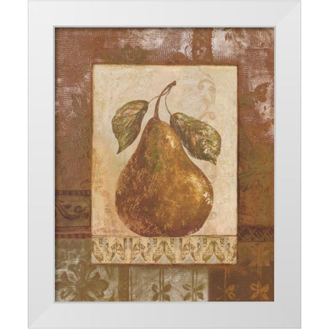 Rustic Pears II White Modern Wood Framed Art Print by Gladding, Pamela