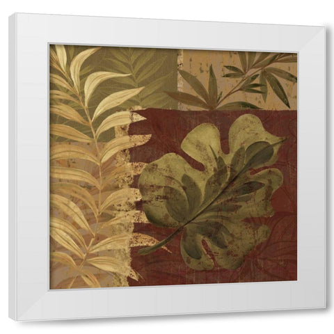 Tropical Foliage I White Modern Wood Framed Art Print by Gladding, Pamela