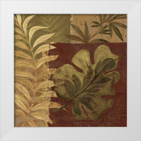 Tropical Foliage I White Modern Wood Framed Art Print by Gladding, Pamela