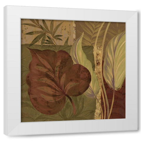 Tropical Foliage II White Modern Wood Framed Art Print by Gladding, Pamela