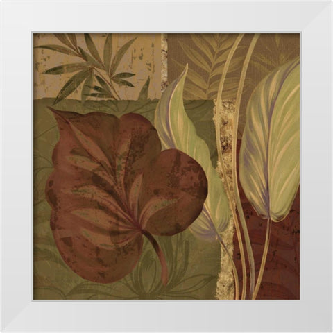 Tropical Foliage II White Modern Wood Framed Art Print by Gladding, Pamela