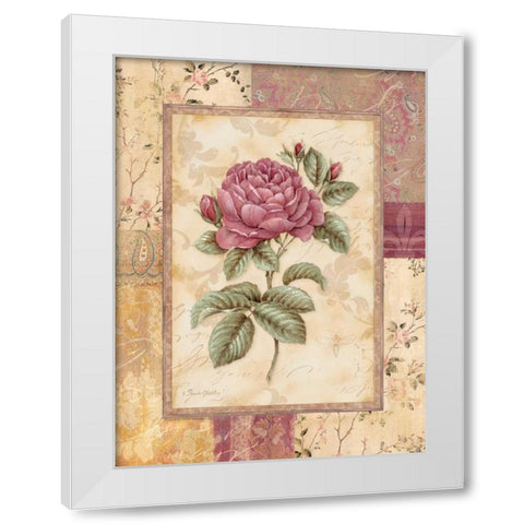 Provence Rose I White Modern Wood Framed Art Print by Gladding, Pamela