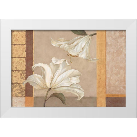 Lily Duet White Modern Wood Framed Art Print by Gladding, Pamela