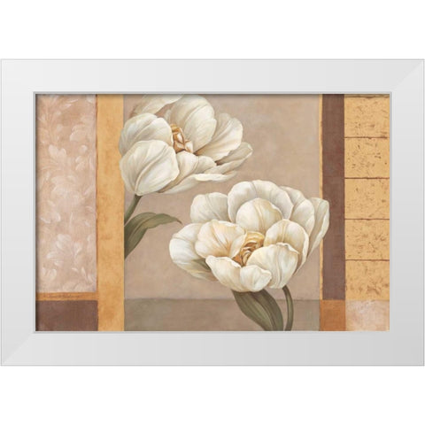Tulip Duet White Modern Wood Framed Art Print by Gladding, Pamela