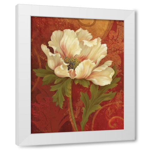 Il Ballo Rosso I White Modern Wood Framed Art Print by Gladding, Pamela