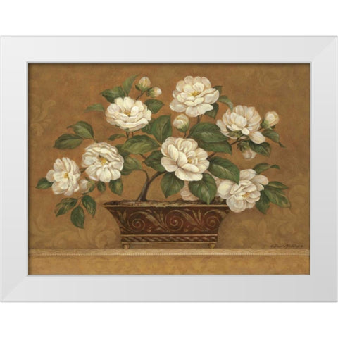 Camellia Tapestry White Modern Wood Framed Art Print by Gladding, Pamela