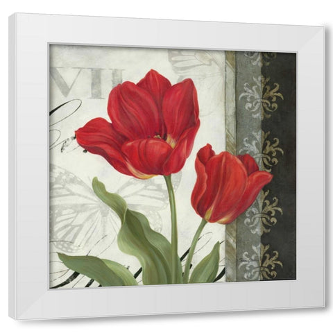 Etude en Rouge II White Modern Wood Framed Art Print by Gladding, Pamela