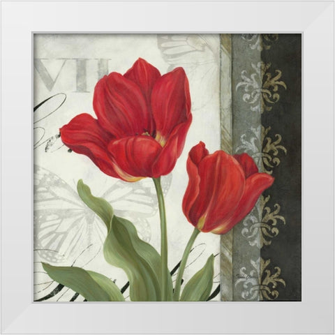 Etude en Rouge II White Modern Wood Framed Art Print by Gladding, Pamela