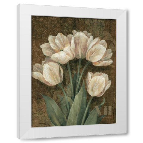 Petit Jardin Tulips White Modern Wood Framed Art Print by Gladding, Pamela