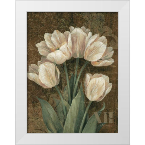Petit Jardin Tulips White Modern Wood Framed Art Print by Gladding, Pamela