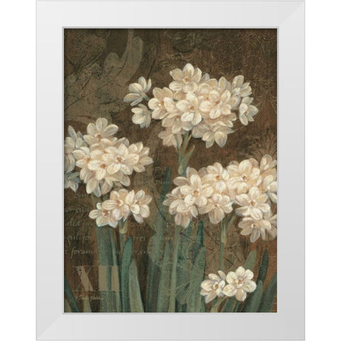 Petit Jardin Narcissus White Modern Wood Framed Art Print by Gladding, Pamela