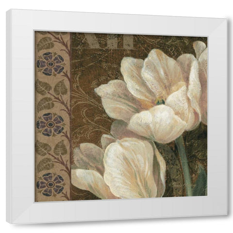 Petit Jardin Square I White Modern Wood Framed Art Print by Gladding, Pamela