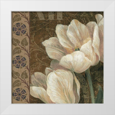 Petit Jardin Square I White Modern Wood Framed Art Print by Gladding, Pamela