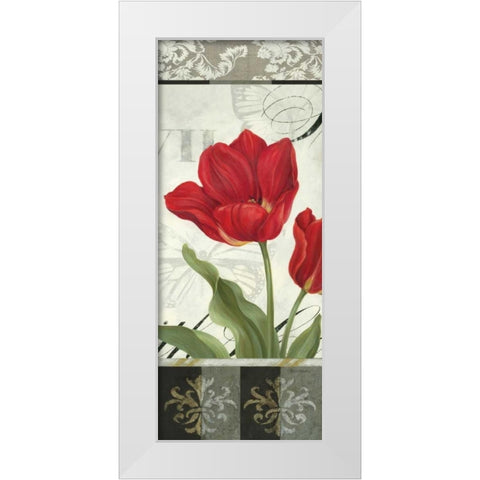 Etude en Rouge Panel II White Modern Wood Framed Art Print by Gladding, Pamela