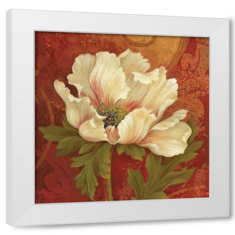 Il Ballo Rosso Square I White Modern Wood Framed Art Print by Gladding, Pamela