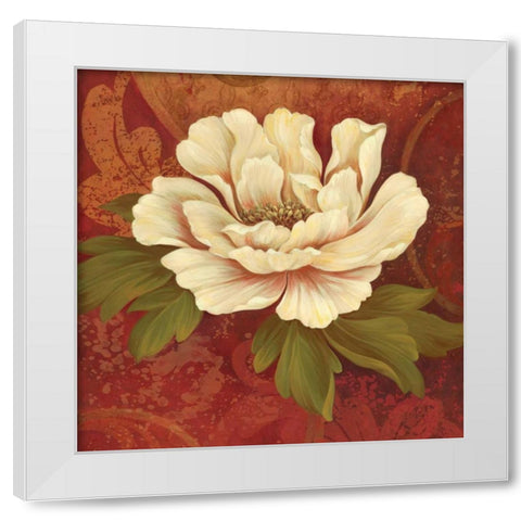 Il Ballo Rosso Square II White Modern Wood Framed Art Print by Gladding, Pamela