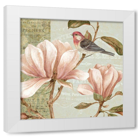 Magnolia Collage I White Modern Wood Framed Art Print by Gladding, Pamela