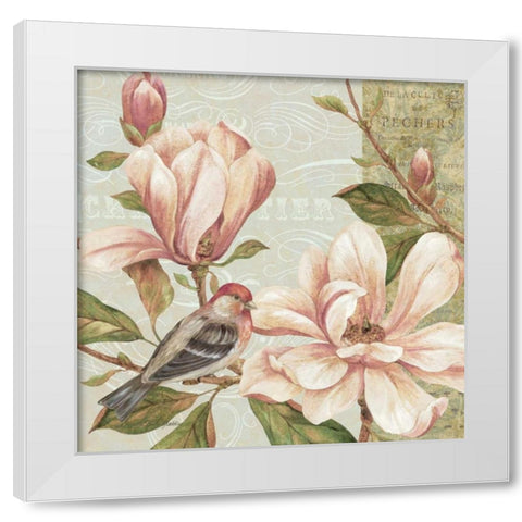 Magnolia Collage II White Modern Wood Framed Art Print by Gladding, Pamela