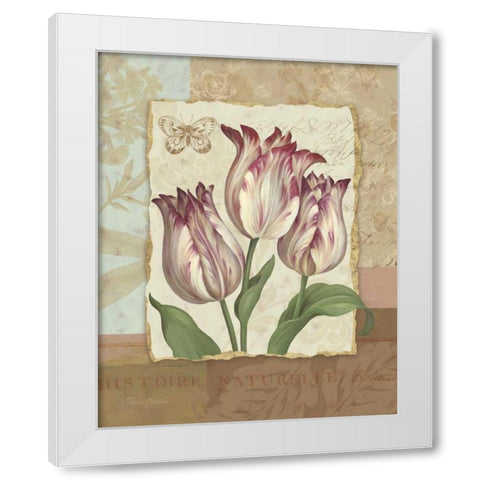 Flower Trio I White Modern Wood Framed Art Print by Gladding, Pamela