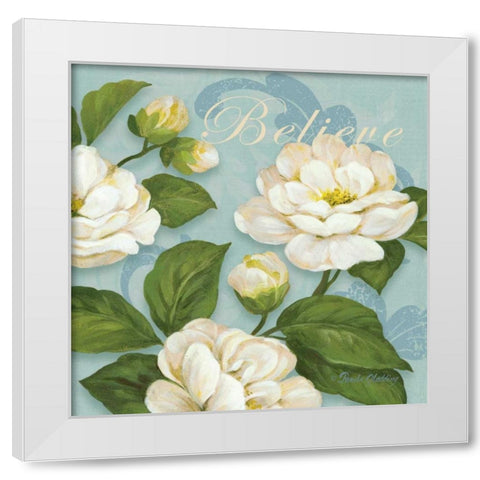 Inspiration Camellias White Modern Wood Framed Art Print by Gladding, Pamela