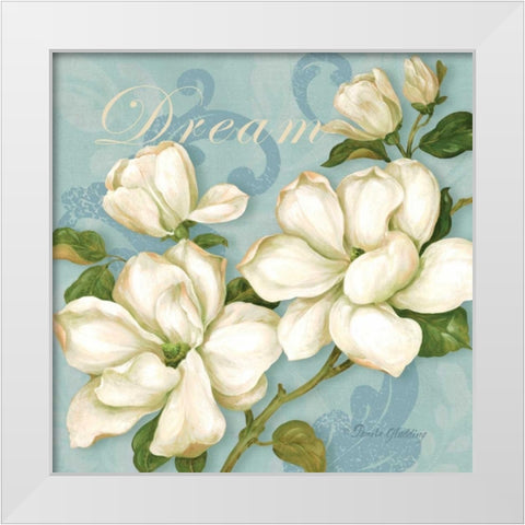 Inspiration Magnolias White Modern Wood Framed Art Print by Gladding, Pamela