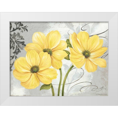Colori Yellow I White Modern Wood Framed Art Print by Gladding, Pamela