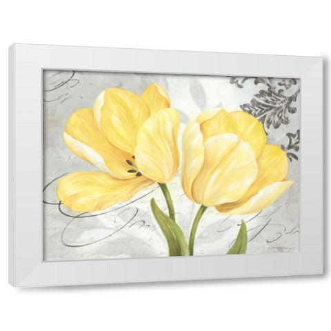 Colori Yellow II White Modern Wood Framed Art Print by Gladding, Pamela