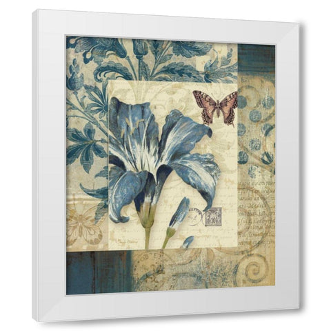Blue Moods Lily White Modern Wood Framed Art Print by Gladding, Pamela
