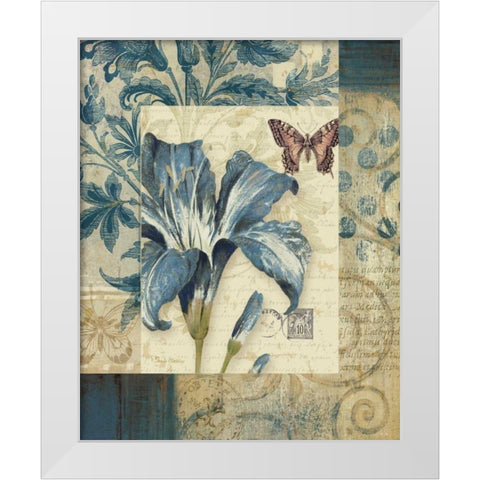 Blue Moods Lily White Modern Wood Framed Art Print by Gladding, Pamela