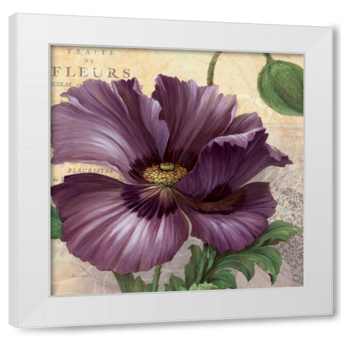 Purple Garden I White Modern Wood Framed Art Print by Gladding, Pamela