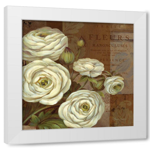 Patina Ranunculus White Modern Wood Framed Art Print by Gladding, Pamela
