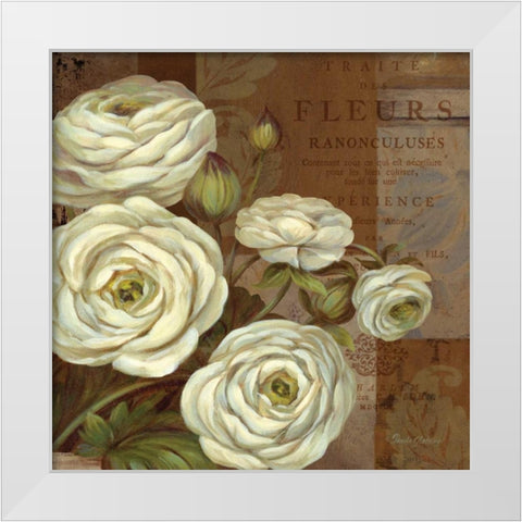 Patina Ranunculus White Modern Wood Framed Art Print by Gladding, Pamela