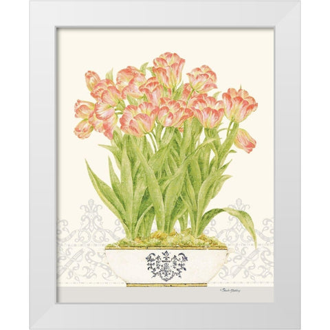 Imperial Tulips White Modern Wood Framed Art Print by Gladding, Pamela