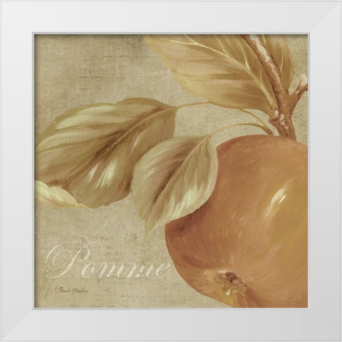 Pomme Grey White Modern Wood Framed Art Print by Gladding, Pamela
