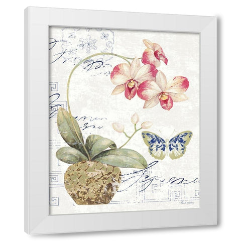 Orchid I White Modern Wood Framed Art Print by Gladding, Pamela