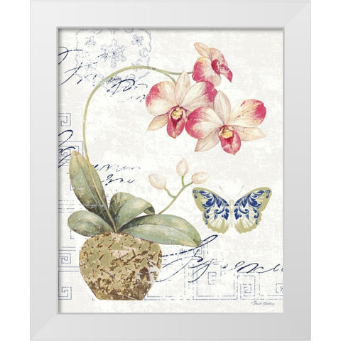 Orchid I White Modern Wood Framed Art Print by Gladding, Pamela