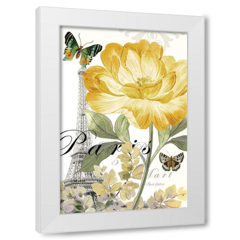 Paris Peony White Modern Wood Framed Art Print by Gladding, Pamela