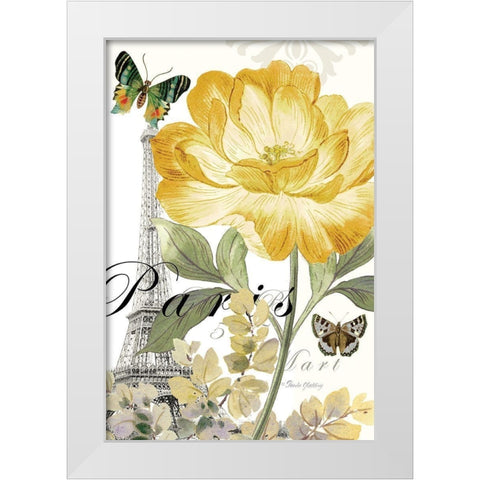 Paris Peony White Modern Wood Framed Art Print by Gladding, Pamela