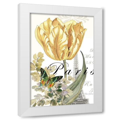 Paris Tulip White Modern Wood Framed Art Print by Gladding, Pamela