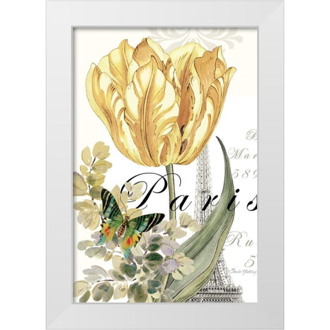 Paris Tulip White Modern Wood Framed Art Print by Gladding, Pamela