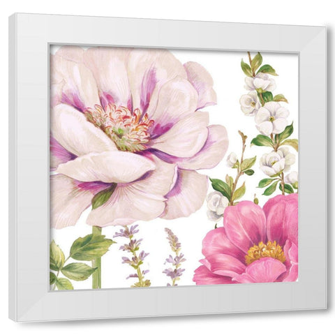 Garden Of Flowers I White Modern Wood Framed Art Print by Gladding, Pamela