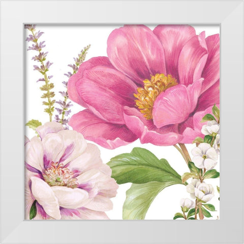 Garden Of Flowers II White Modern Wood Framed Art Print by Gladding, Pamela