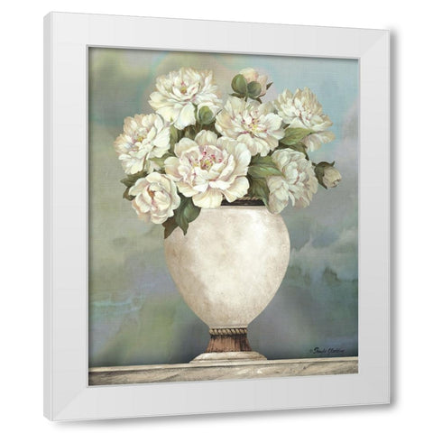 Floral Urn II White Modern Wood Framed Art Print by Gladding, Pamela