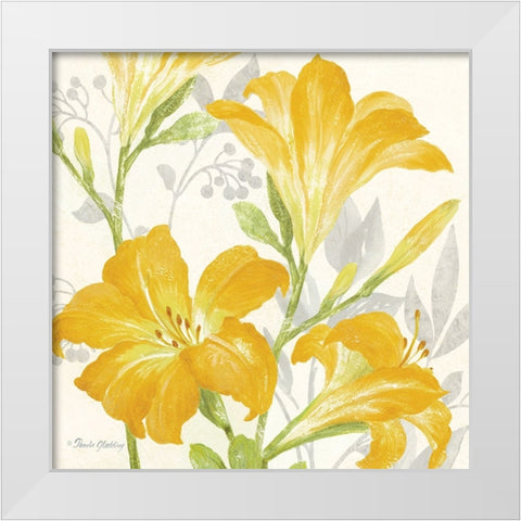 Day Lily Garden I White Modern Wood Framed Art Print by Gladding, Pamela