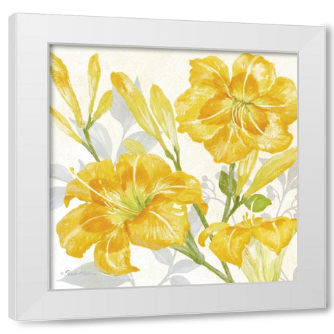 Day Lily Garden II White Modern Wood Framed Art Print by Gladding, Pamela