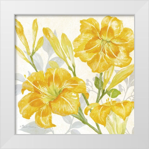 Day Lily Garden II White Modern Wood Framed Art Print by Gladding, Pamela